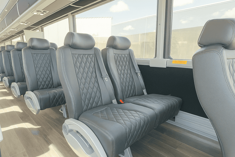 interior of Chino Coach Bus Service charter bus