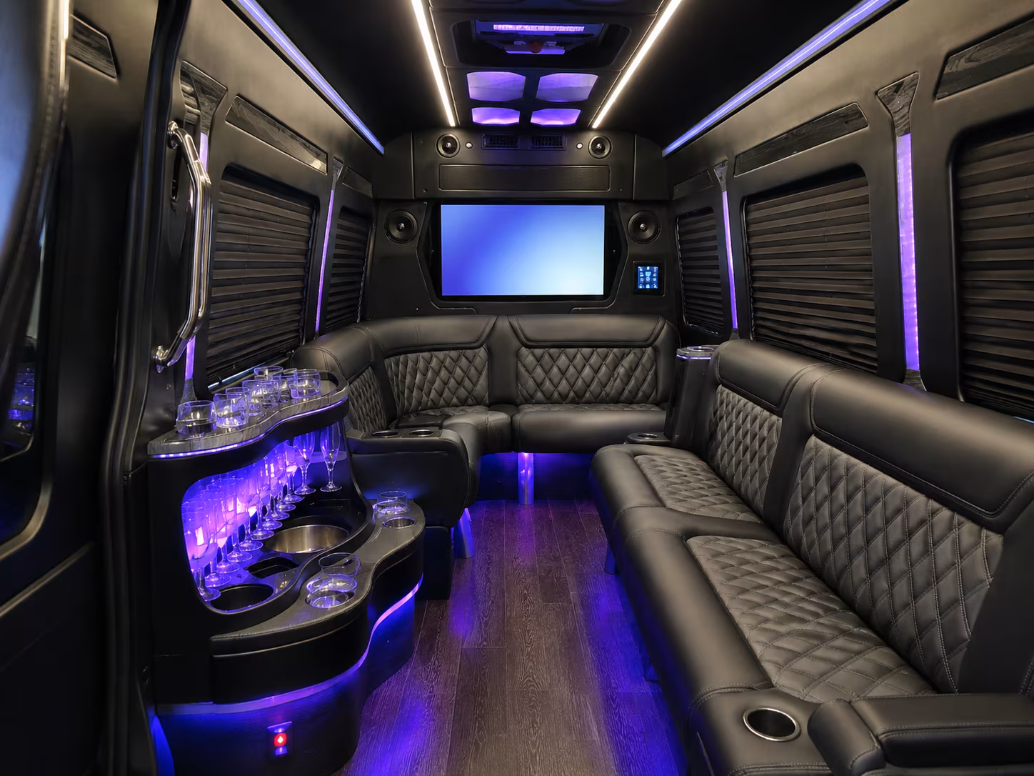 chino 30 passenger party bus inside