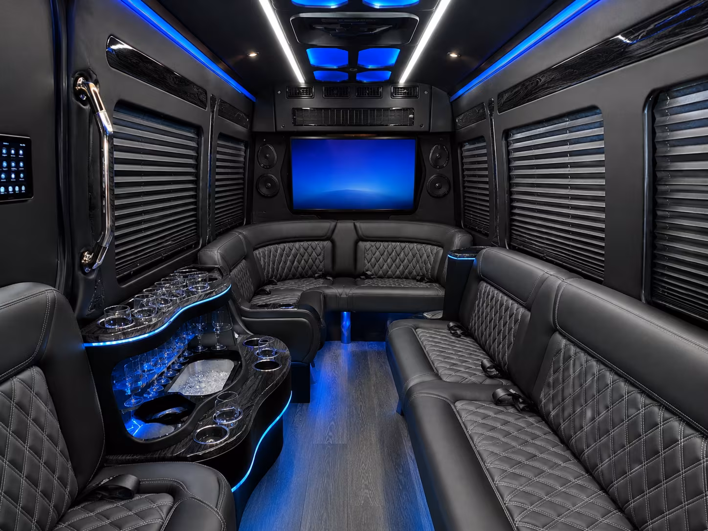 chino 40 passenger party bus interior