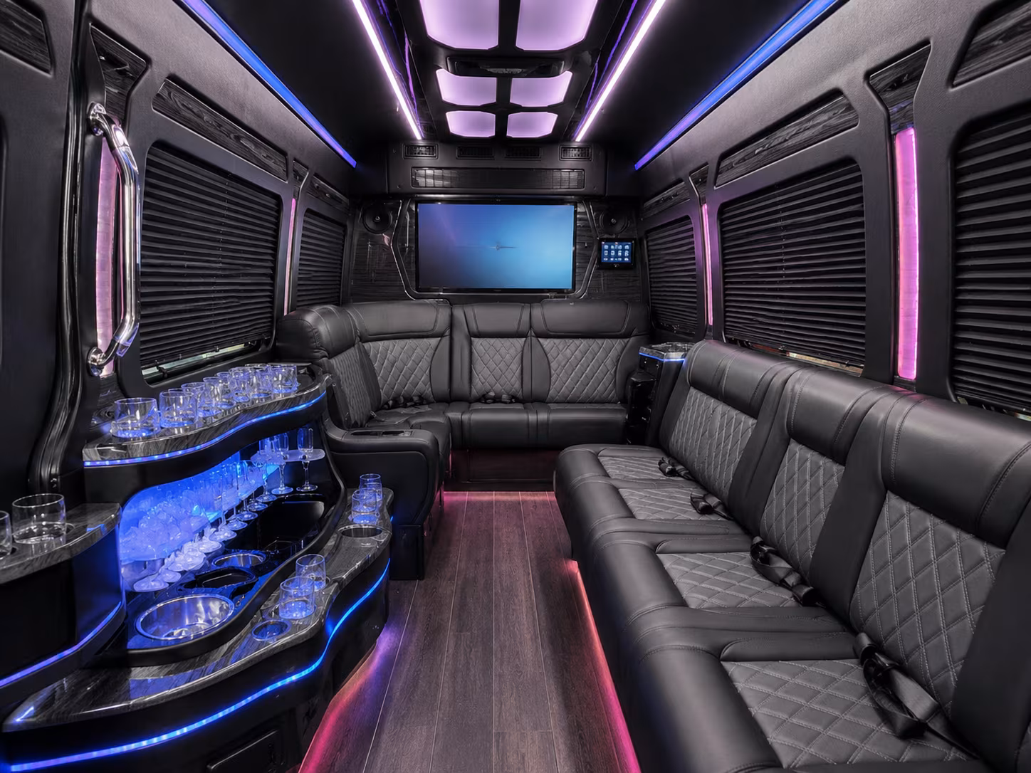 chino 50 passenger party bus interior