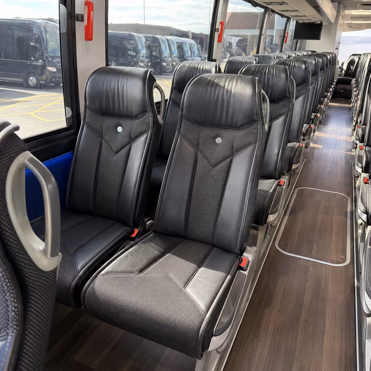chino 56 passenger charter bus inside