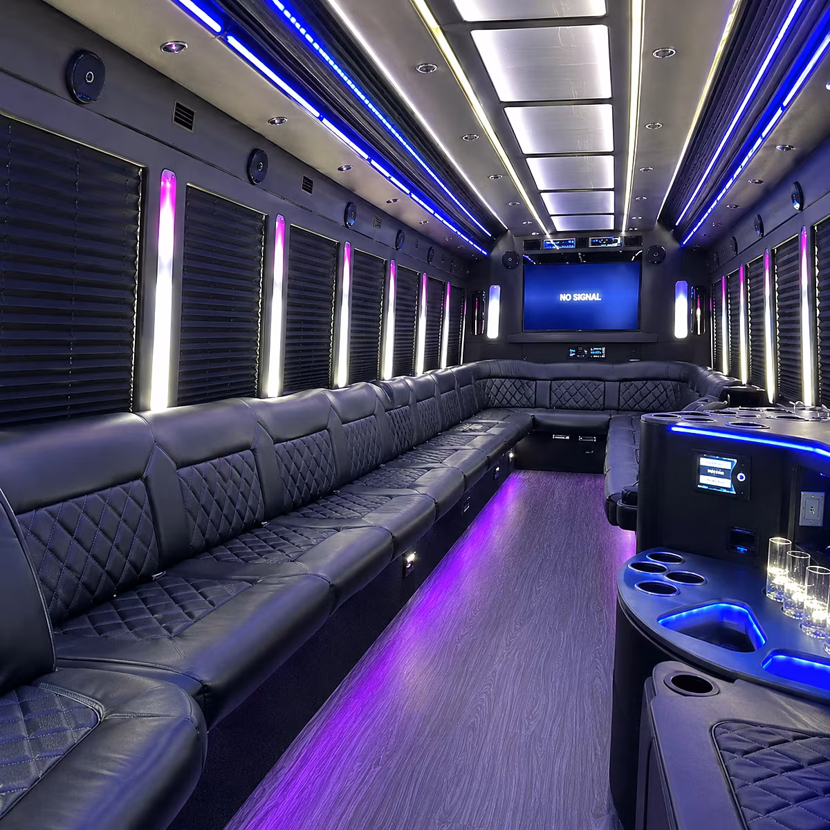 chino party bus rental interior