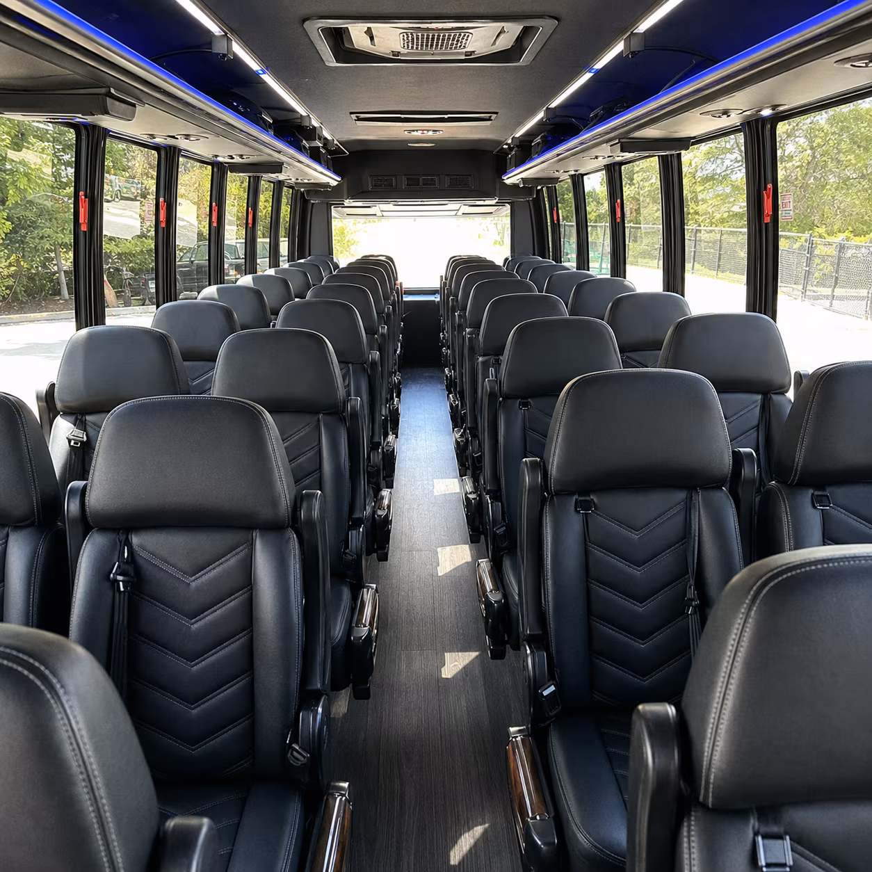 shuttle buses for chino wedding guests between hotels and your venue